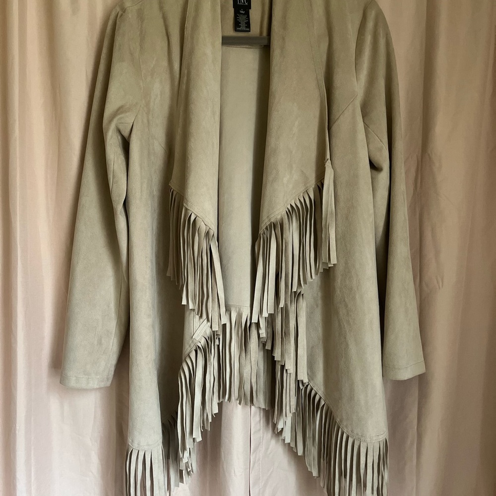 Vakko Cream Fringe Shrug